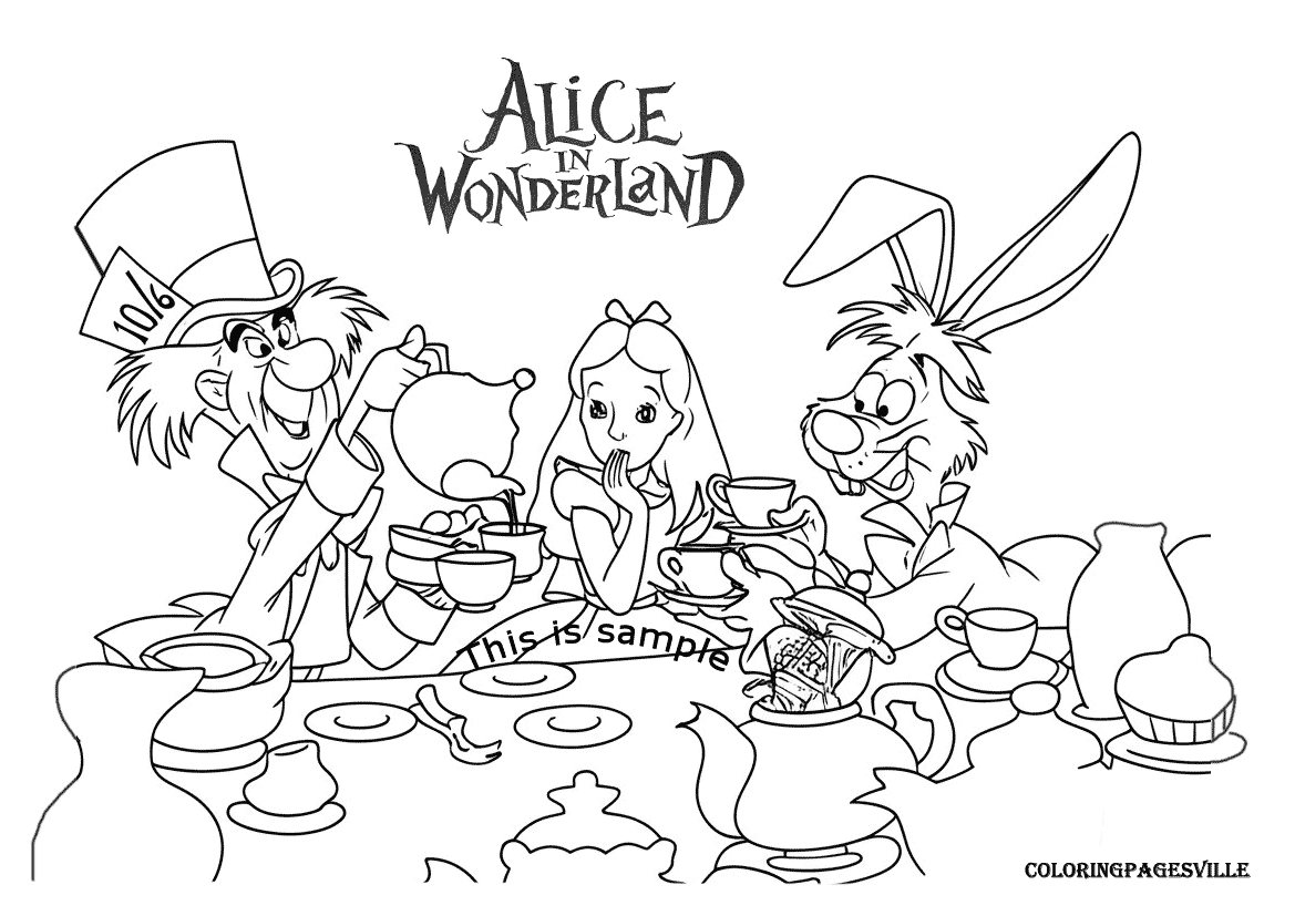 Alice in Wonderland Coloring Pages
