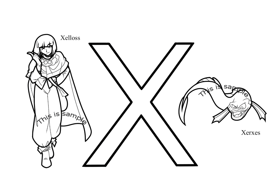 Buchstabe X: Xelloss und Xerxes Malvorlagen
