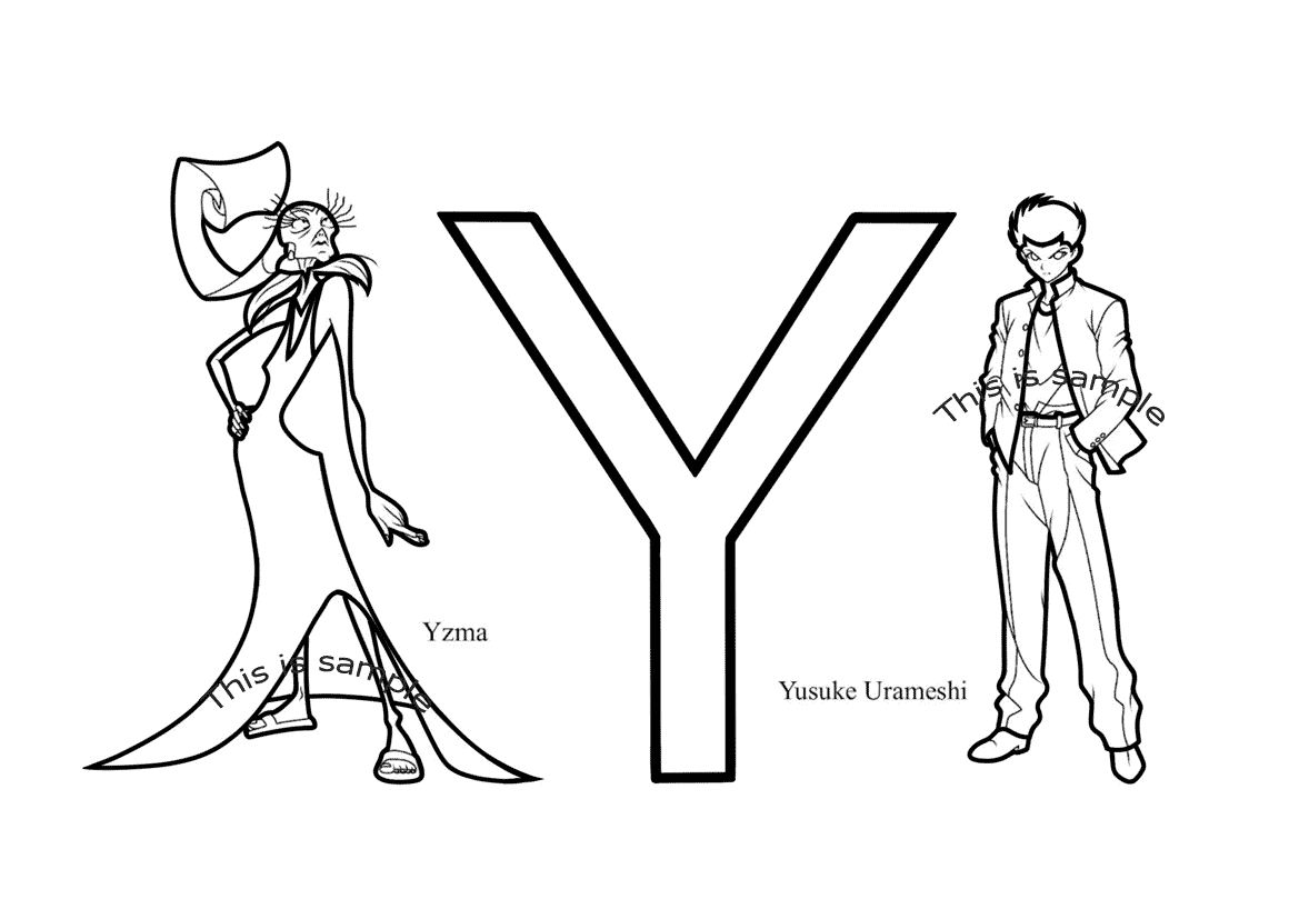 Buchstabe Y: Yzma und Yusuke Urameshi Malvorlagen