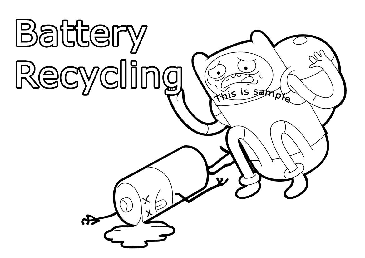 Battery Recycling Coloring Pages