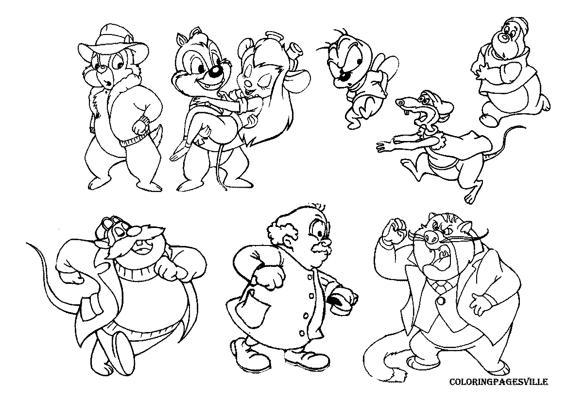 Chip and Dale coloring pages