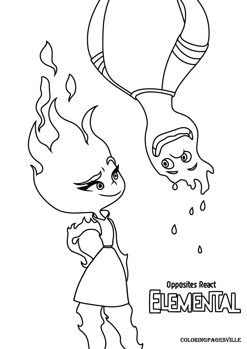 Elemental coloring pages