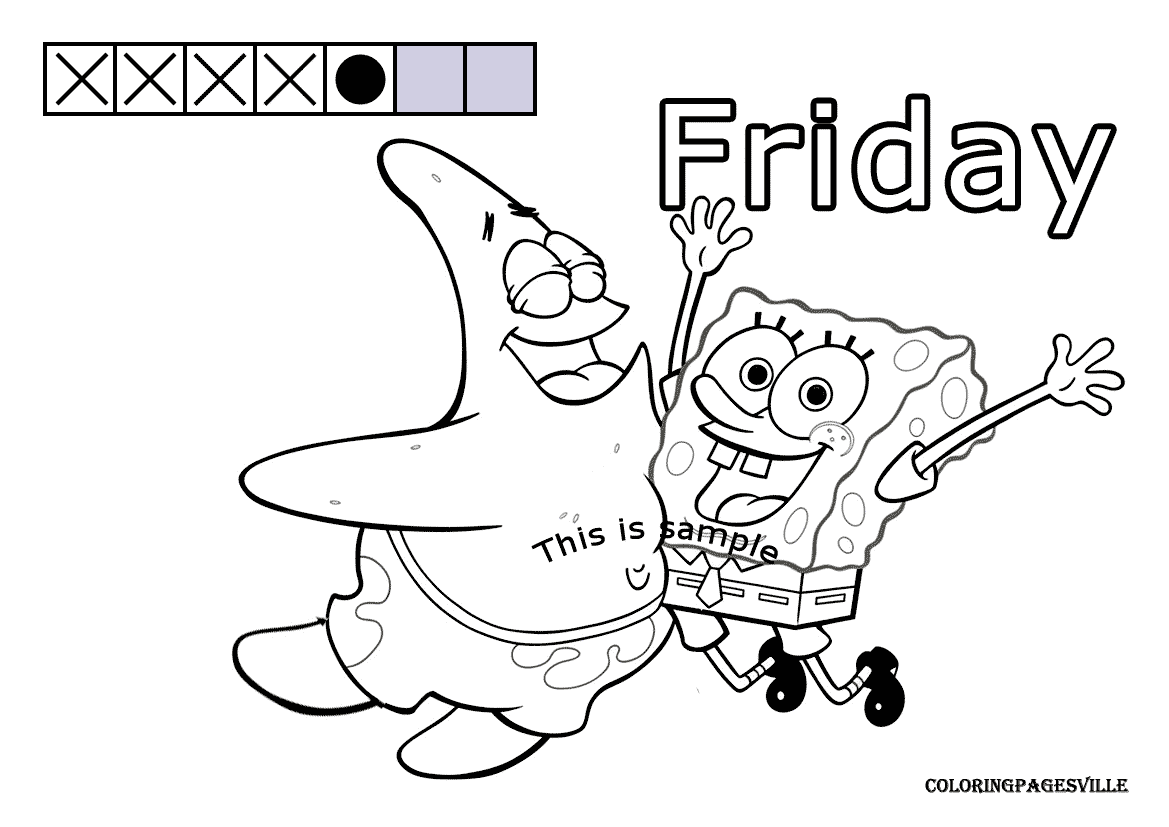 Friday (SpongeBob and Patrick) Coloring Pages