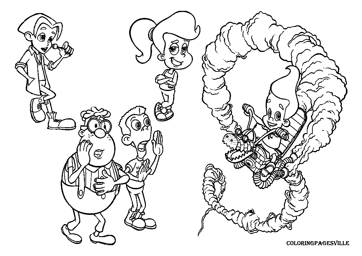 Jimmy Neutron coloring pages