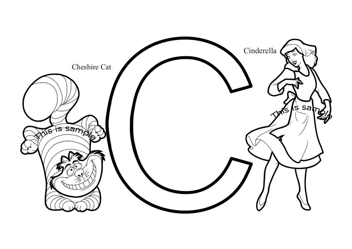 Letter C: Cheshire Cat and Cinderella