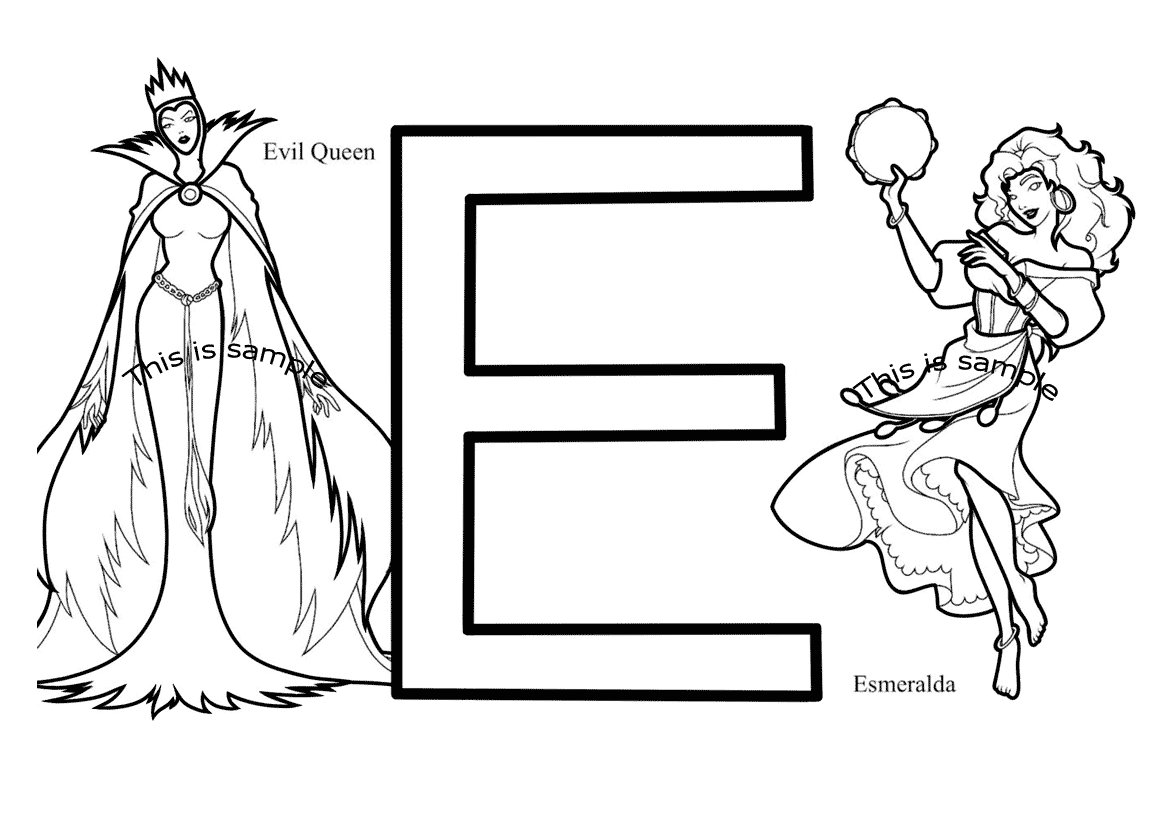 Letter E: Evil Queen and Esmeralda