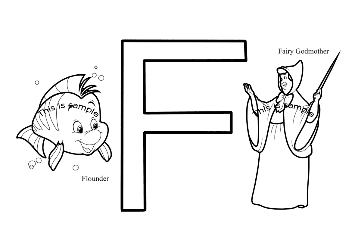 Letter F: Flounder and Fairy Godmother