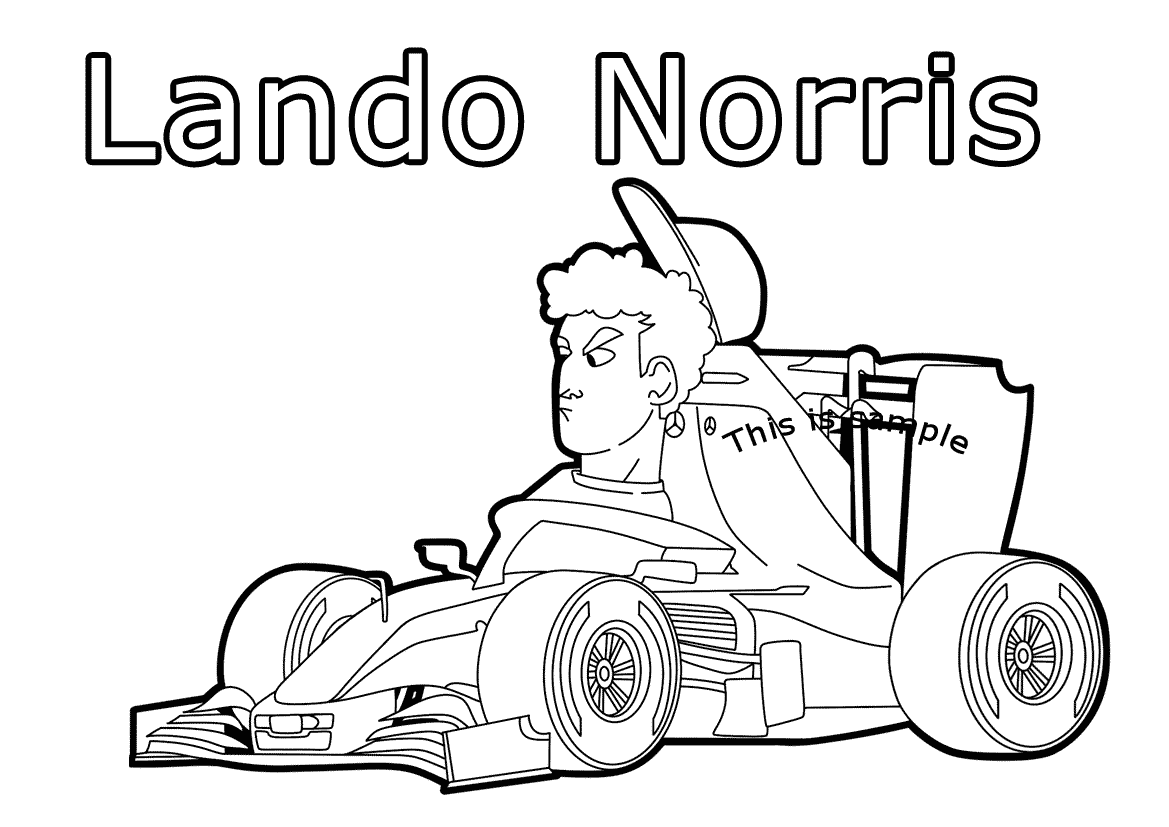 Lando Norris Coloring Pages