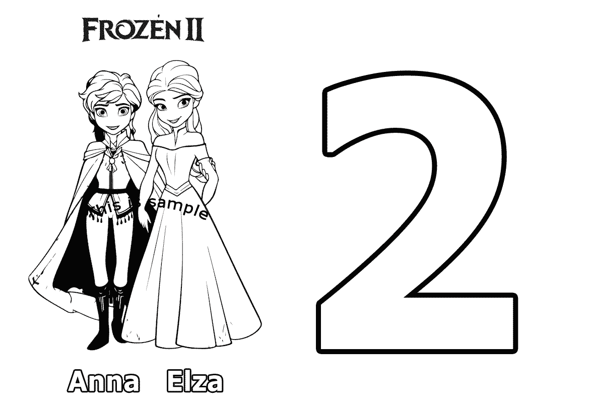 2 - Anna and Elza (Frozen) Coloring Pages