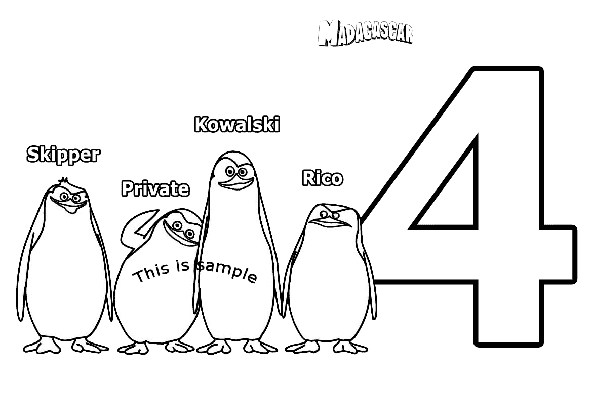 4 - Penguins of Madagascar Coloring Pages
