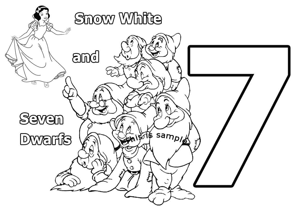 7 - Snow White and the Seven Dwarfs Coloring Pages