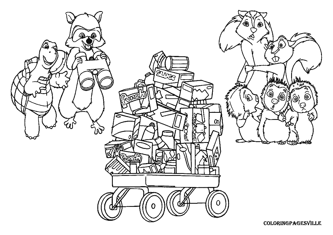 Over the Hedge coloring pages