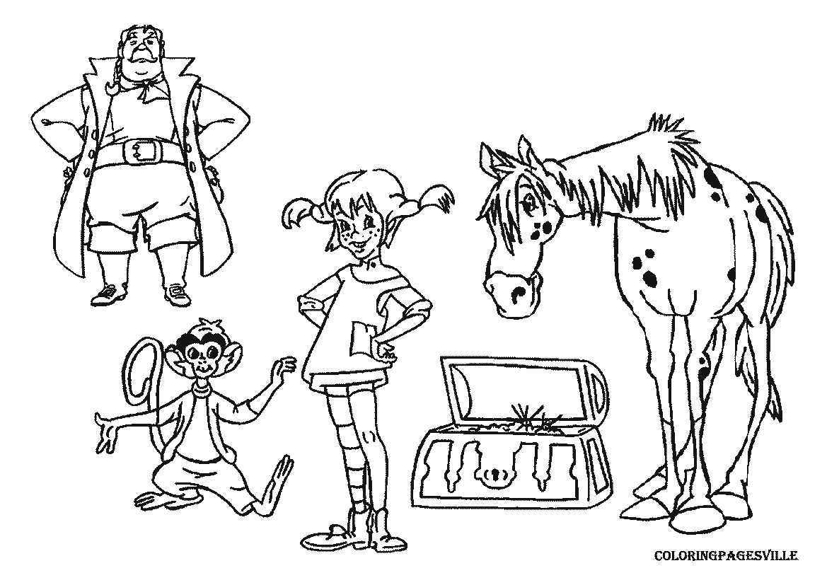 Pippi Longstocking coloring pages