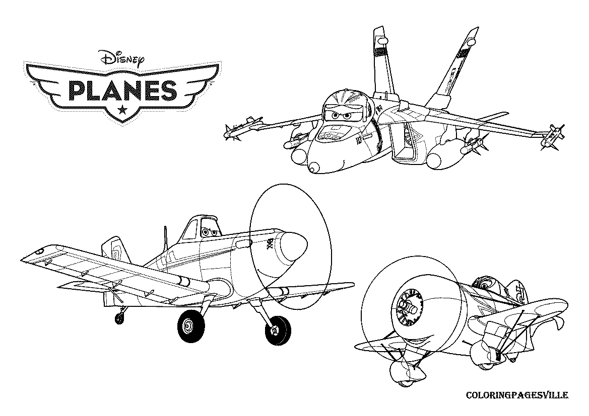 Planes coloring pages