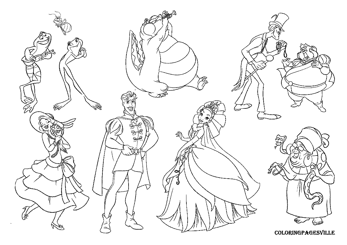Princess and the Frog coloring pages