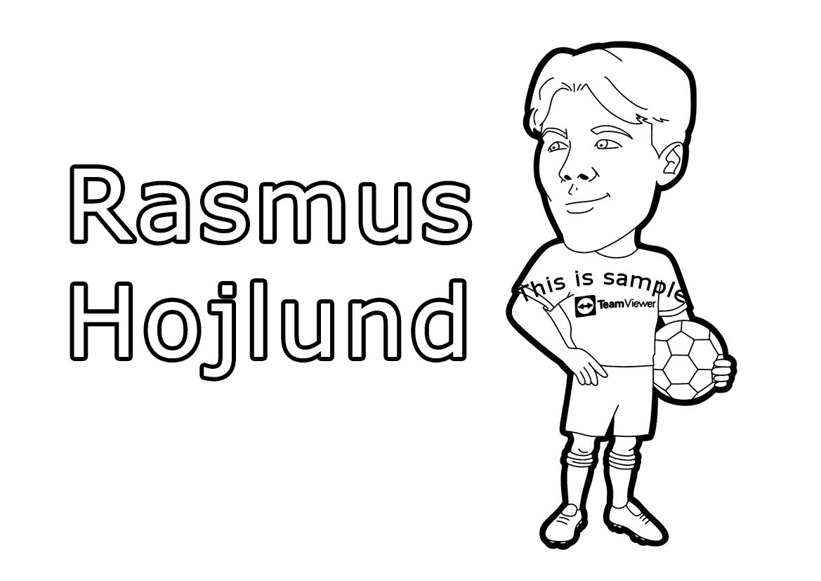 Rasmus Hojlund Coloring Pages