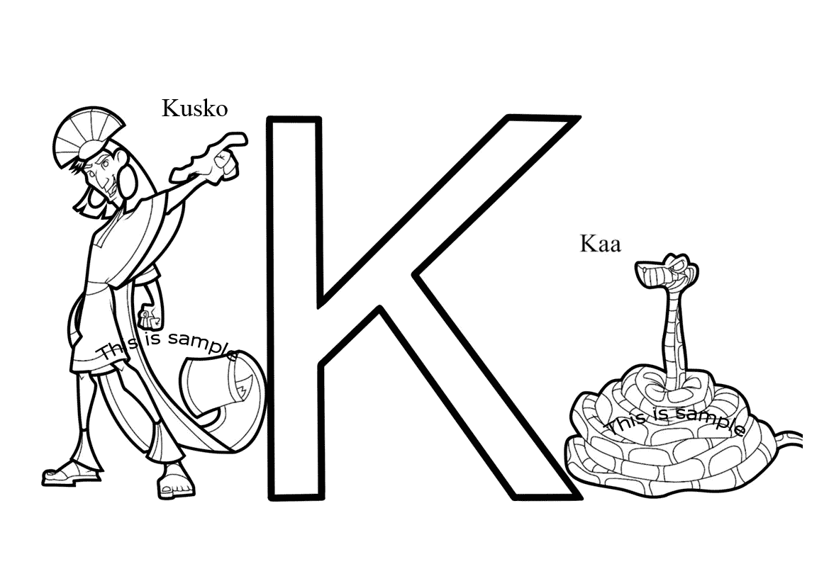 Slovo K: Kusko i Kaa coloring pages