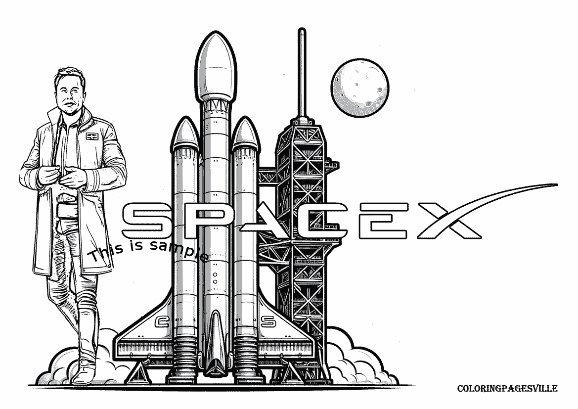 SpaceX Coloring Pages