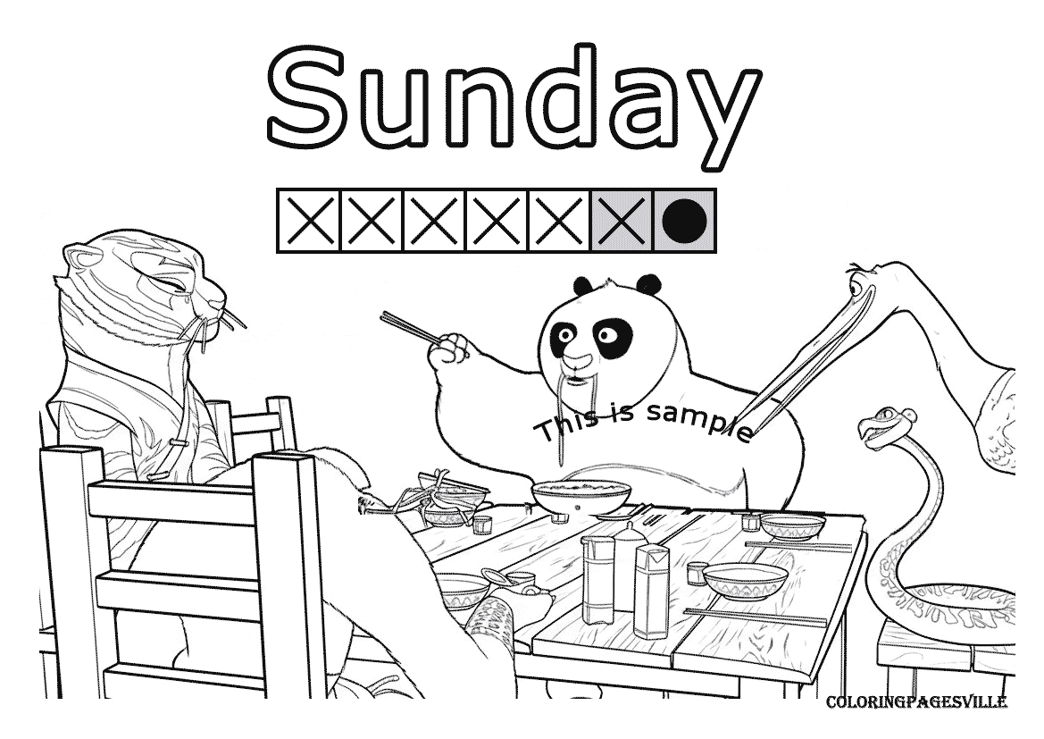 Sunday (Kung Fu Panda) Coloring Pages