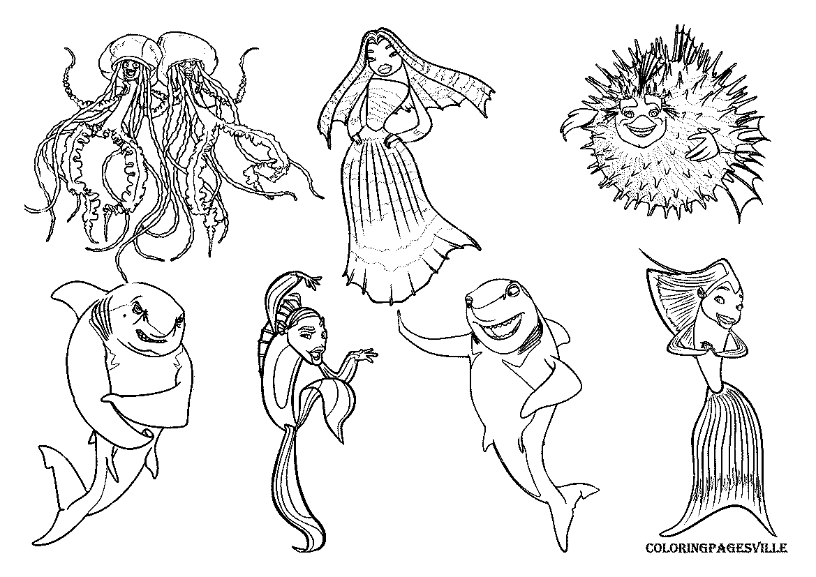 Shark Tale coloring pages