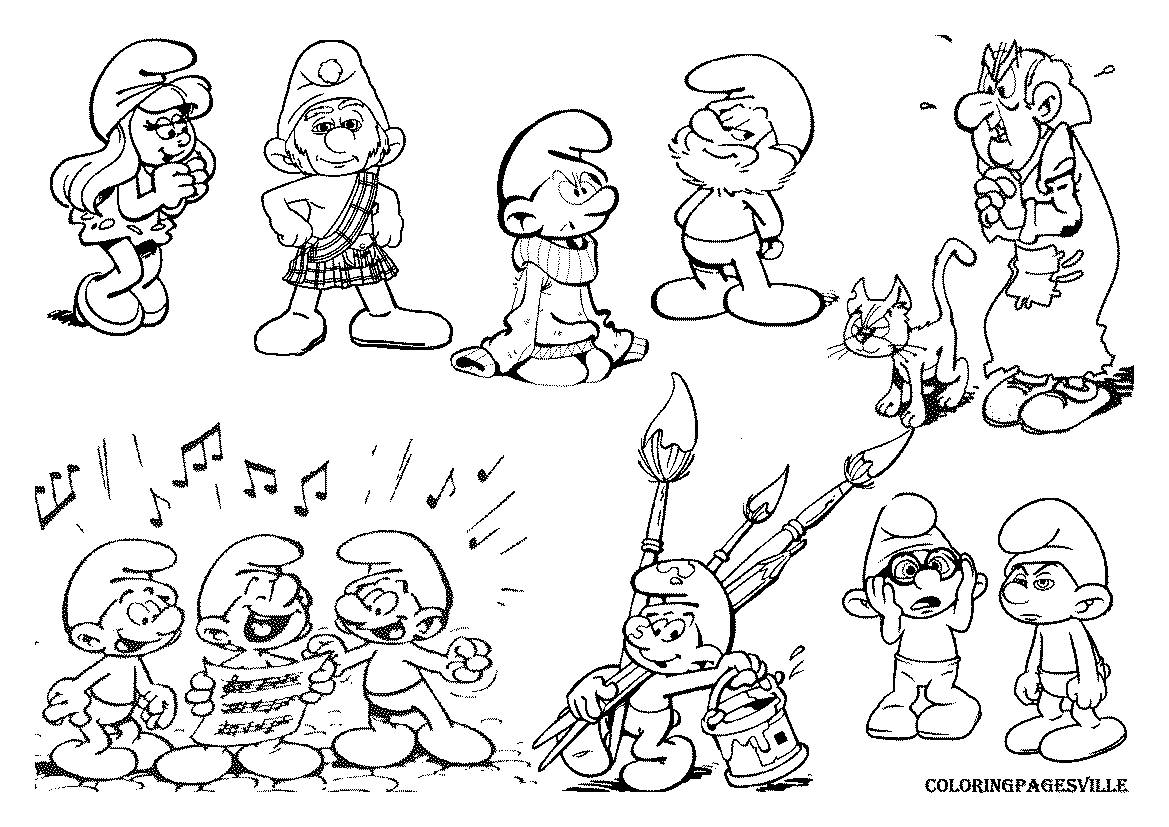 Smurfs coloring pages