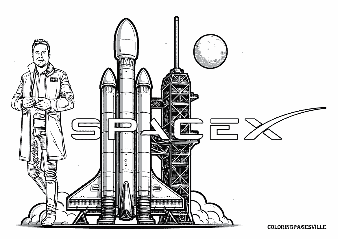 SpaceX coloring pages