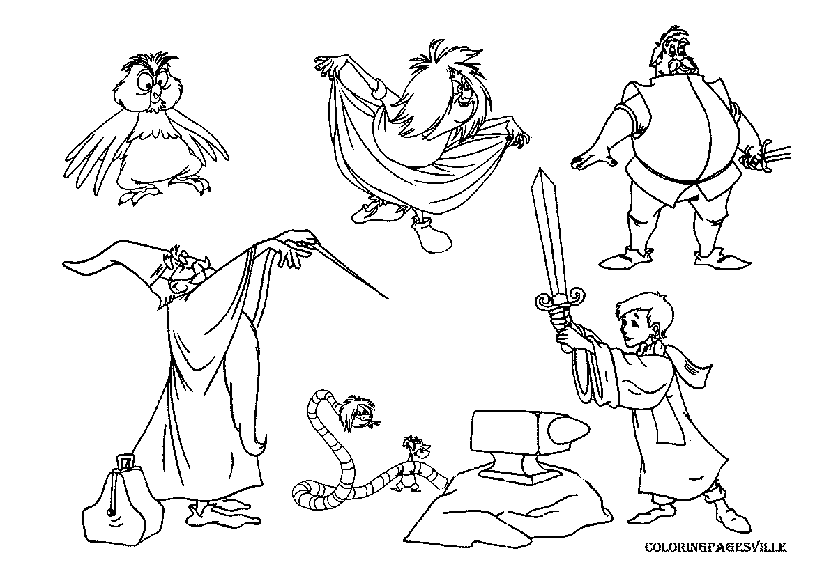 The Sword in the Stone coloring pages
