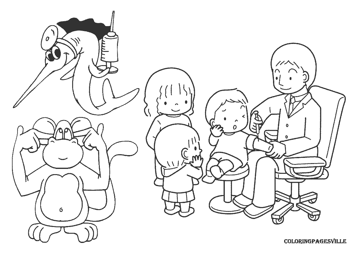 Vaccination coloring pages