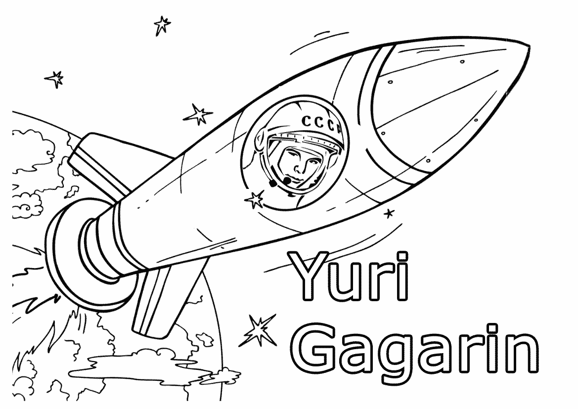 Yuri Gagarin coloring pages